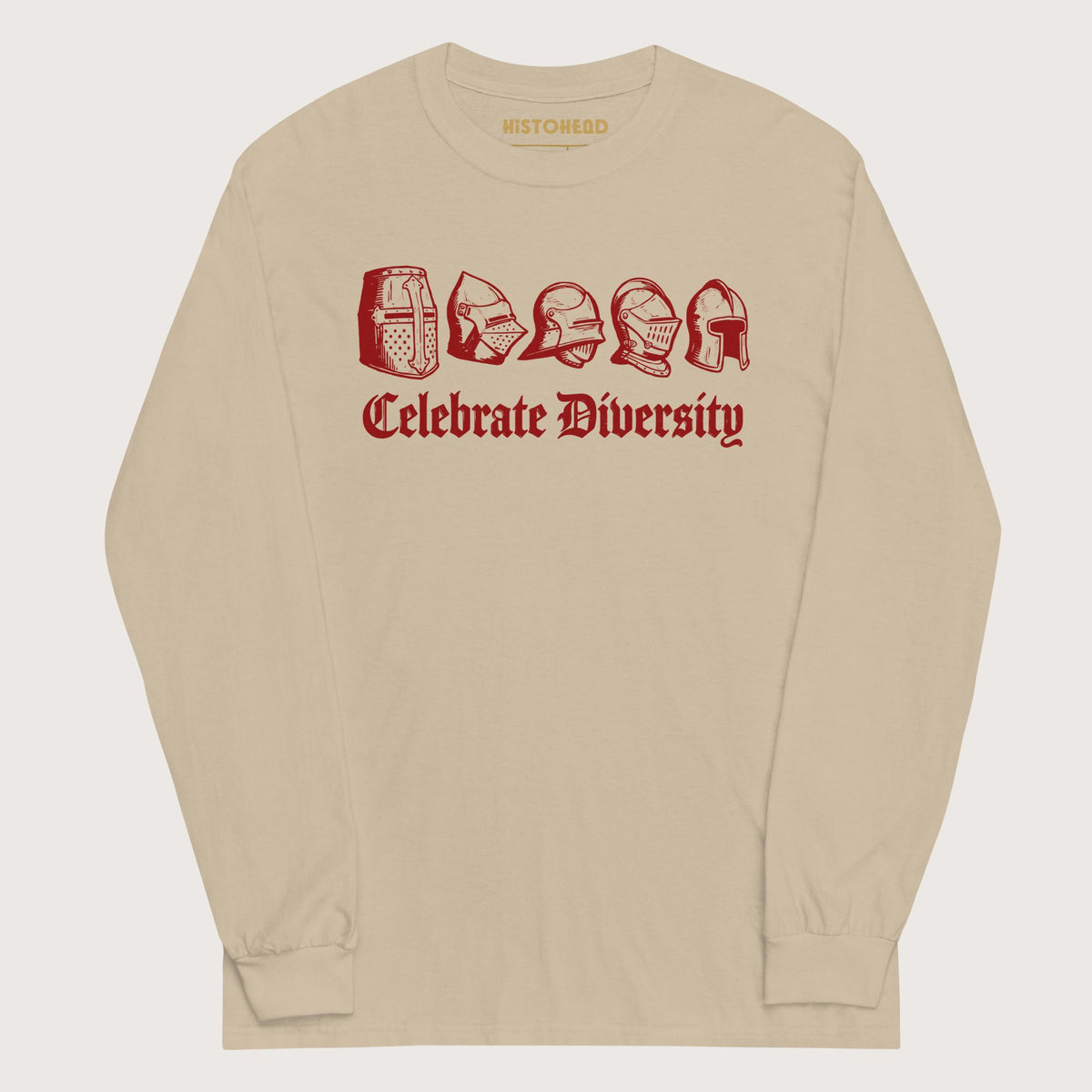 Sand Celebrate Diversity Medieval Helmets Edition - Long Sleeve - history buff gift by HistoHead