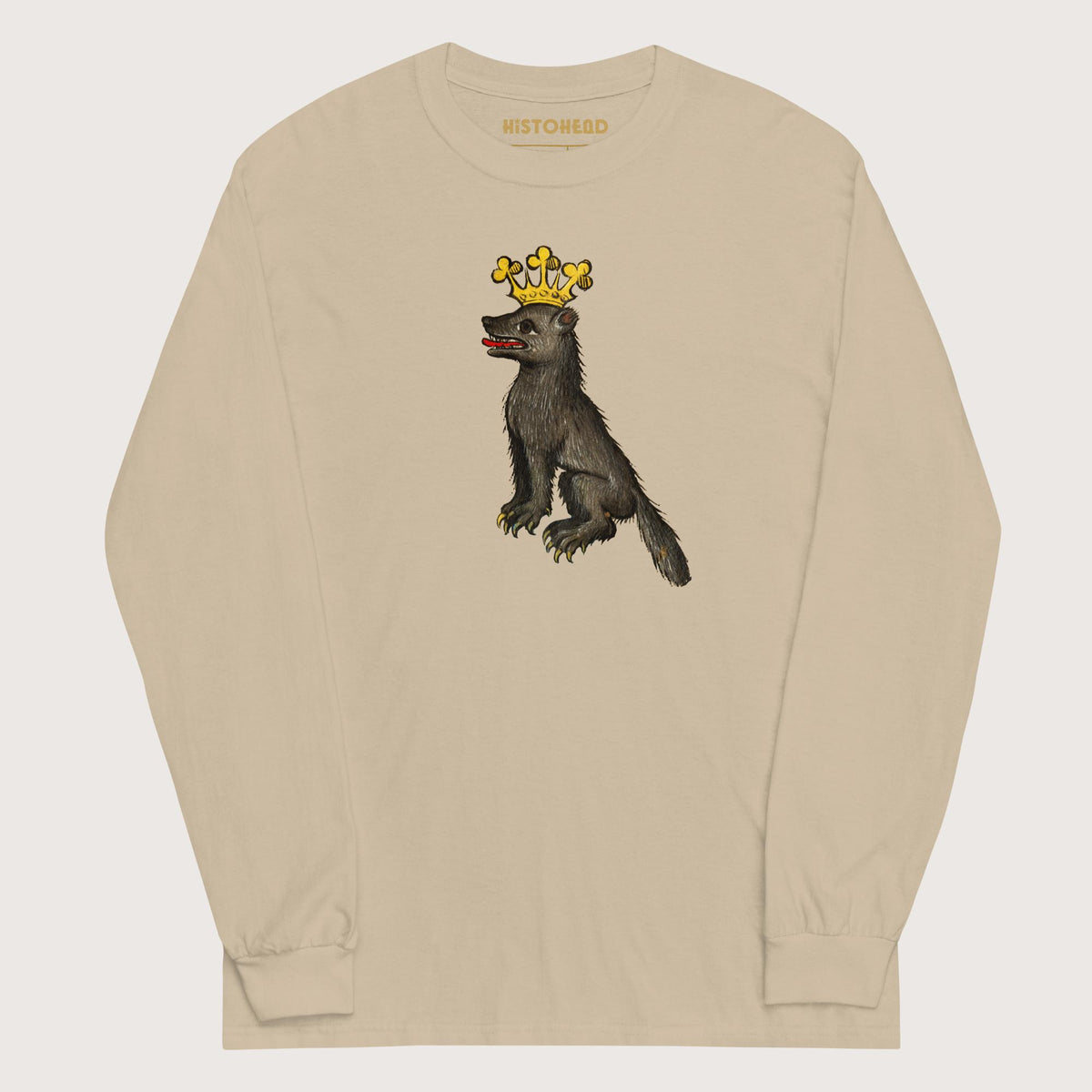 Sand Medieval Wolf King - Long Sleeve - history buff gift by HistoHead