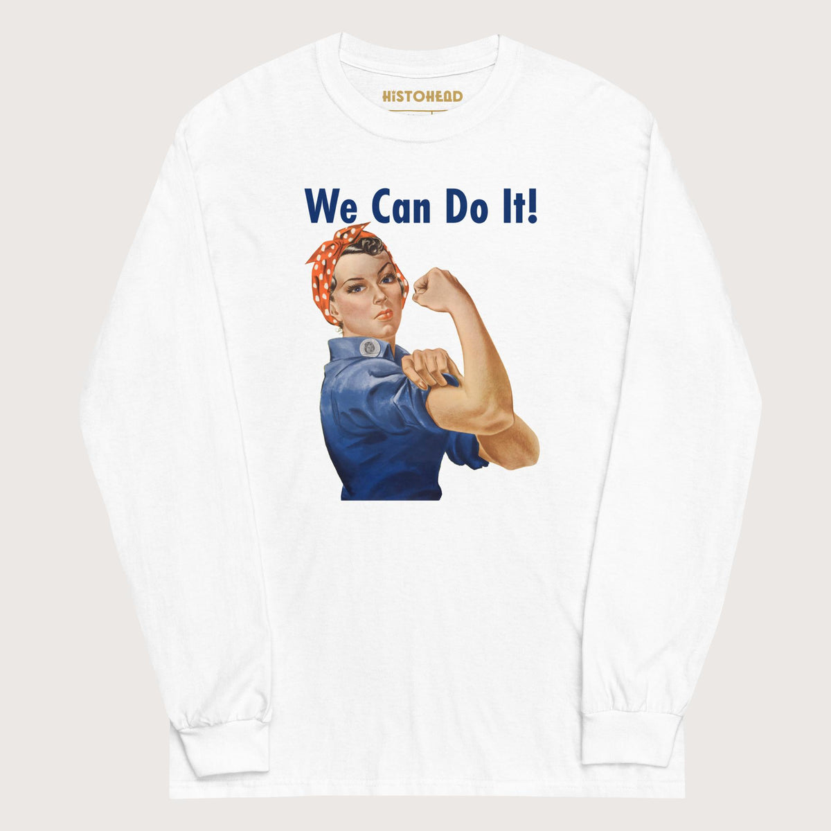 White Rosie We Can Do It - Long Sleeve - history buff gift by HistoHead