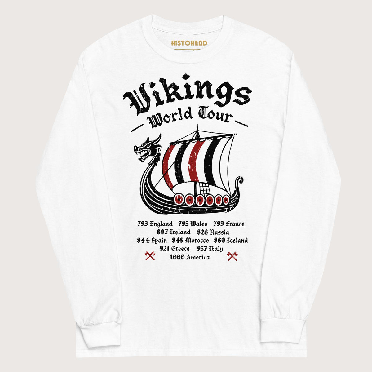 White Vikings World Tour - Long Sleeve - history buff gift by HistoHead