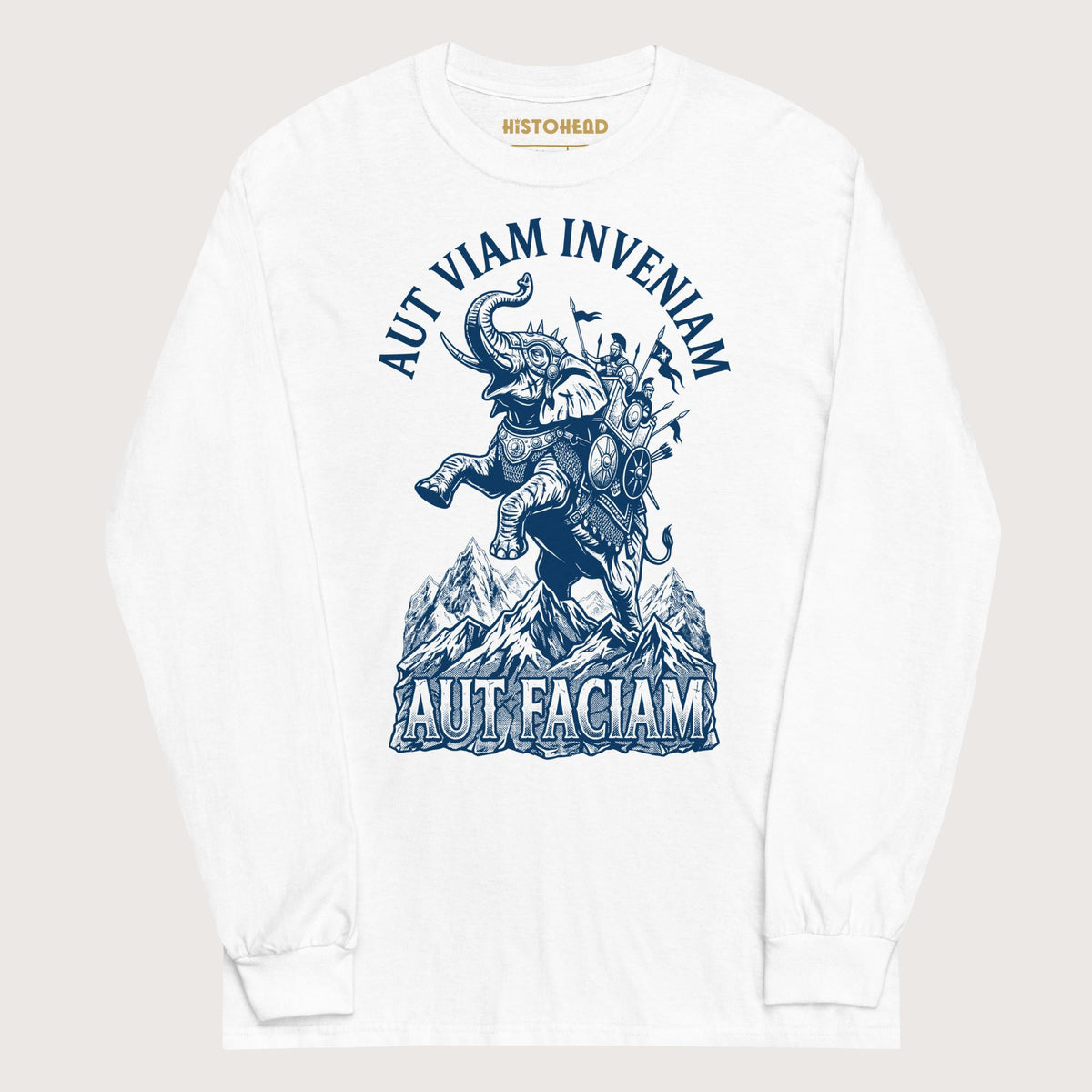 White Aut Viam Inveniam Hannibal Quote - Long Sleeve - history buff gift by HistoHead