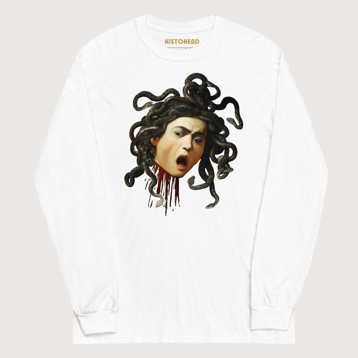 White Medusa by Caravaggio - Long Sleeve - history buff gift by HistoHead