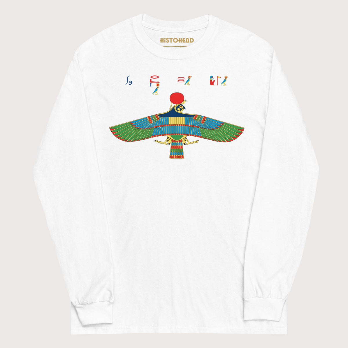 White Hawk Emblem of Ra - Long Sleeve - history buff gift by HistoHead