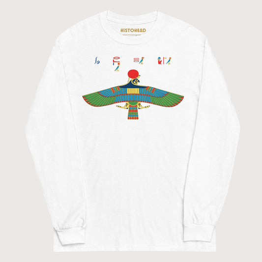 White Hawk Emblem of Ra - Long Sleeve - history buff gift by HistoHead