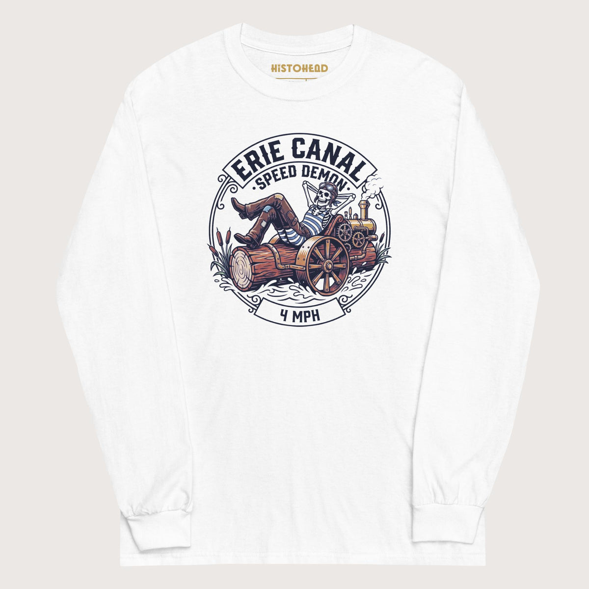 White Erie Canal Speed Demon - Long Sleeve - history buff gift by HistoHead