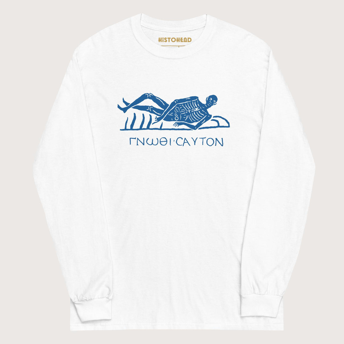 White Know Thyself Skeleton - Long Sleeve - history buff gift by HistoHead