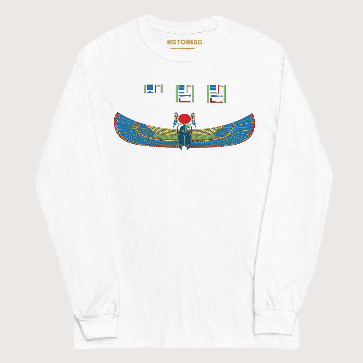 White Khnum Hieroglyphs - Long Sleeve - history buff gift by HistoHead