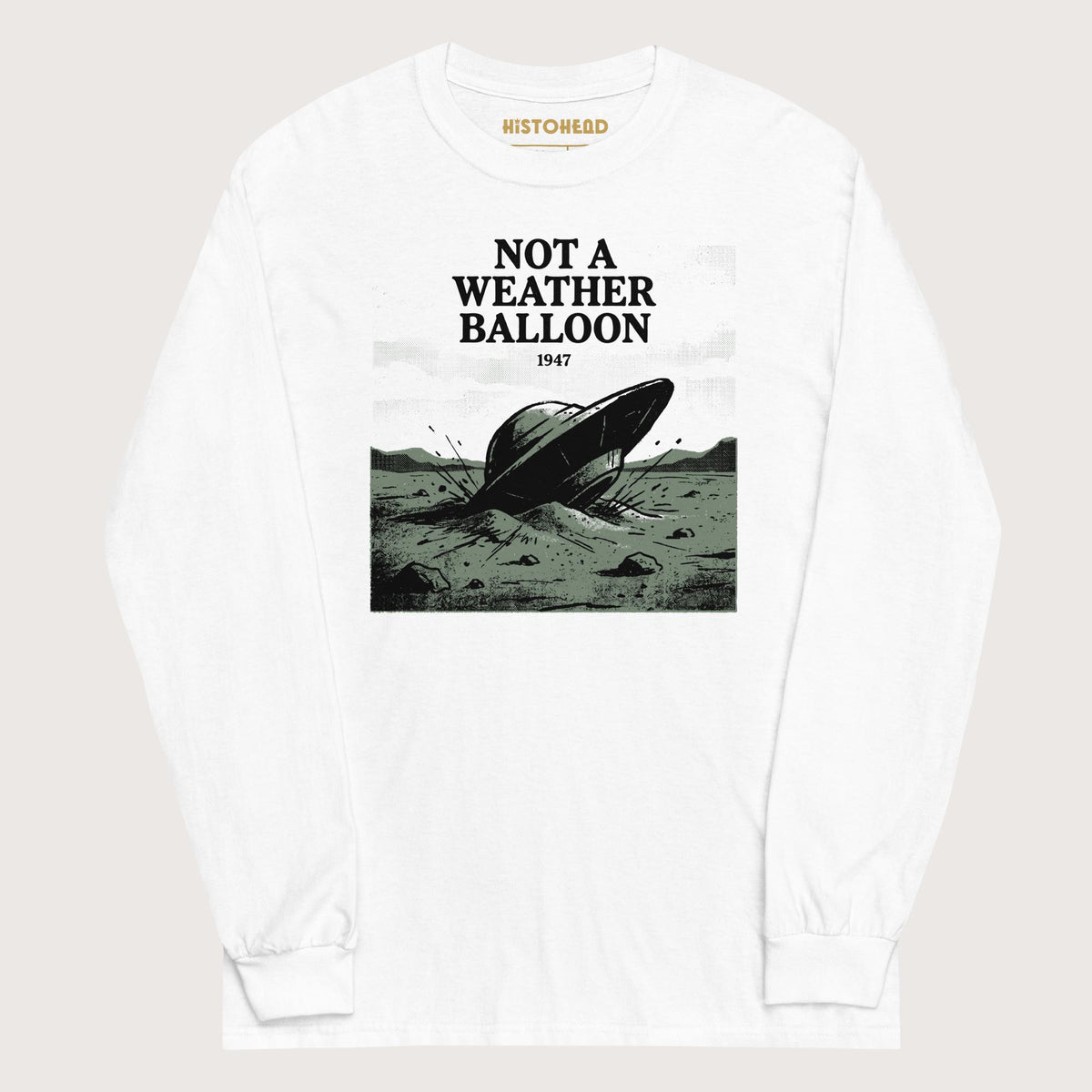 White Roswell Weather Balloon - Long Sleeve - history buff gift by HistoHead