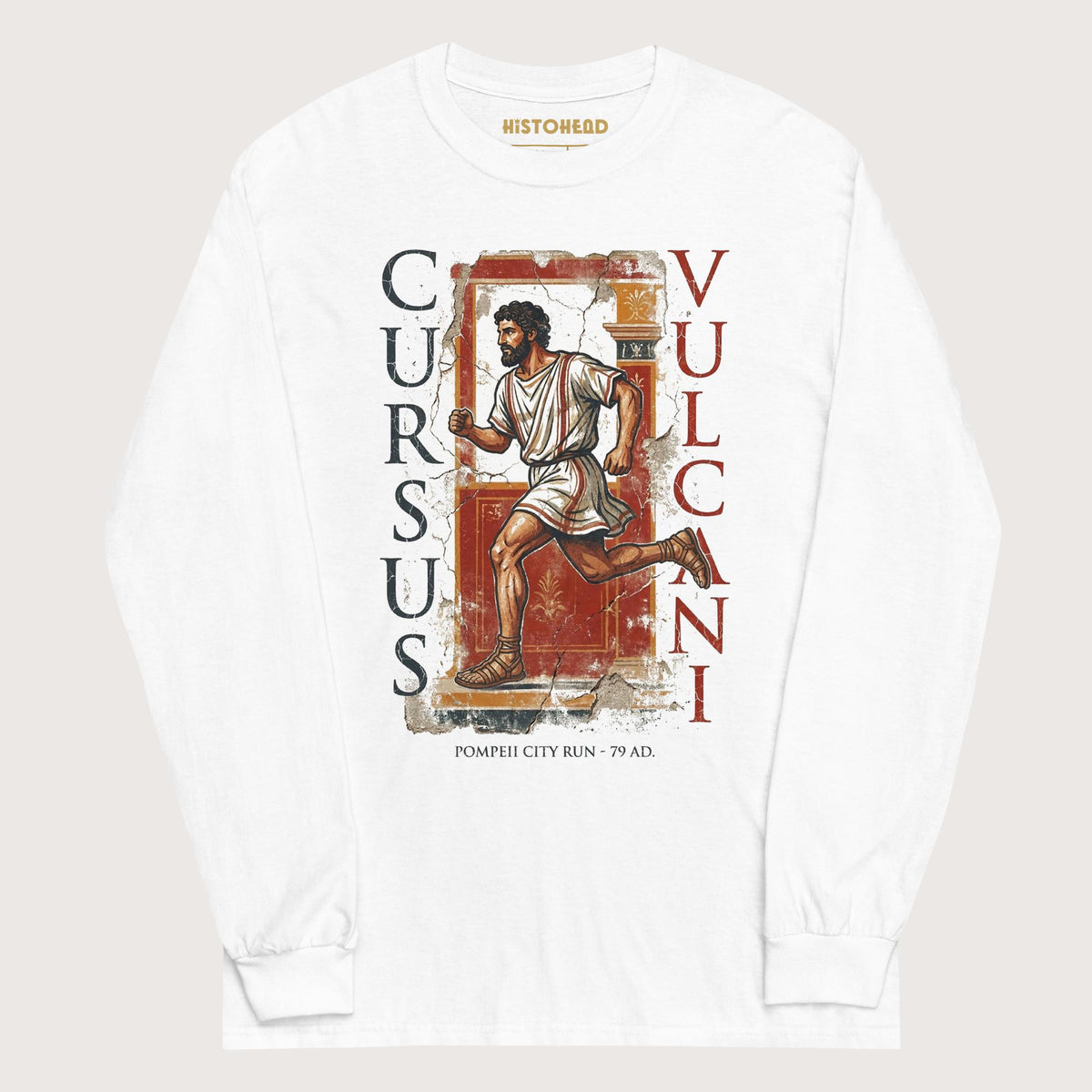 White Pompeii Cursus Vulcani - Long Sleeve - history buff gift by HistoHead