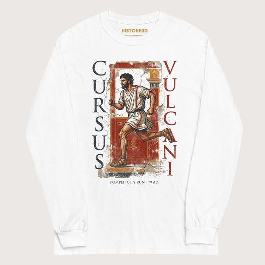 White Pompeii Cursus Vulcani - Long Sleeve - history buff gift by HistoHead
