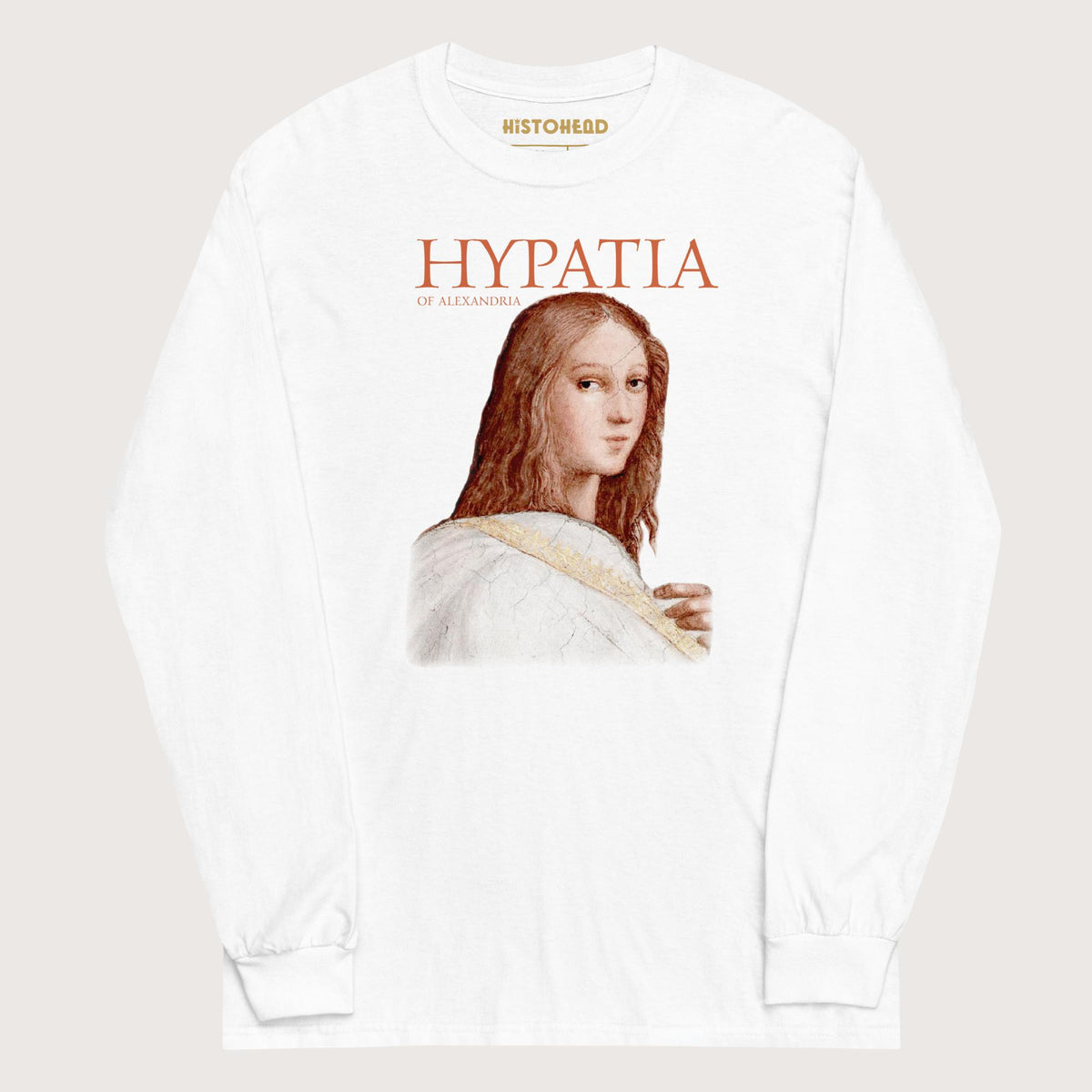White Hypatia of Alexandria - Long Sleeve - history buff gift by HistoHead