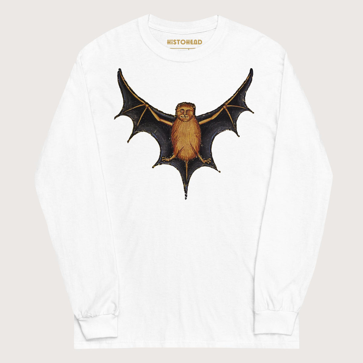 White Weird Medieval Bat - Long Sleeve - history buff gift by HistoHead
