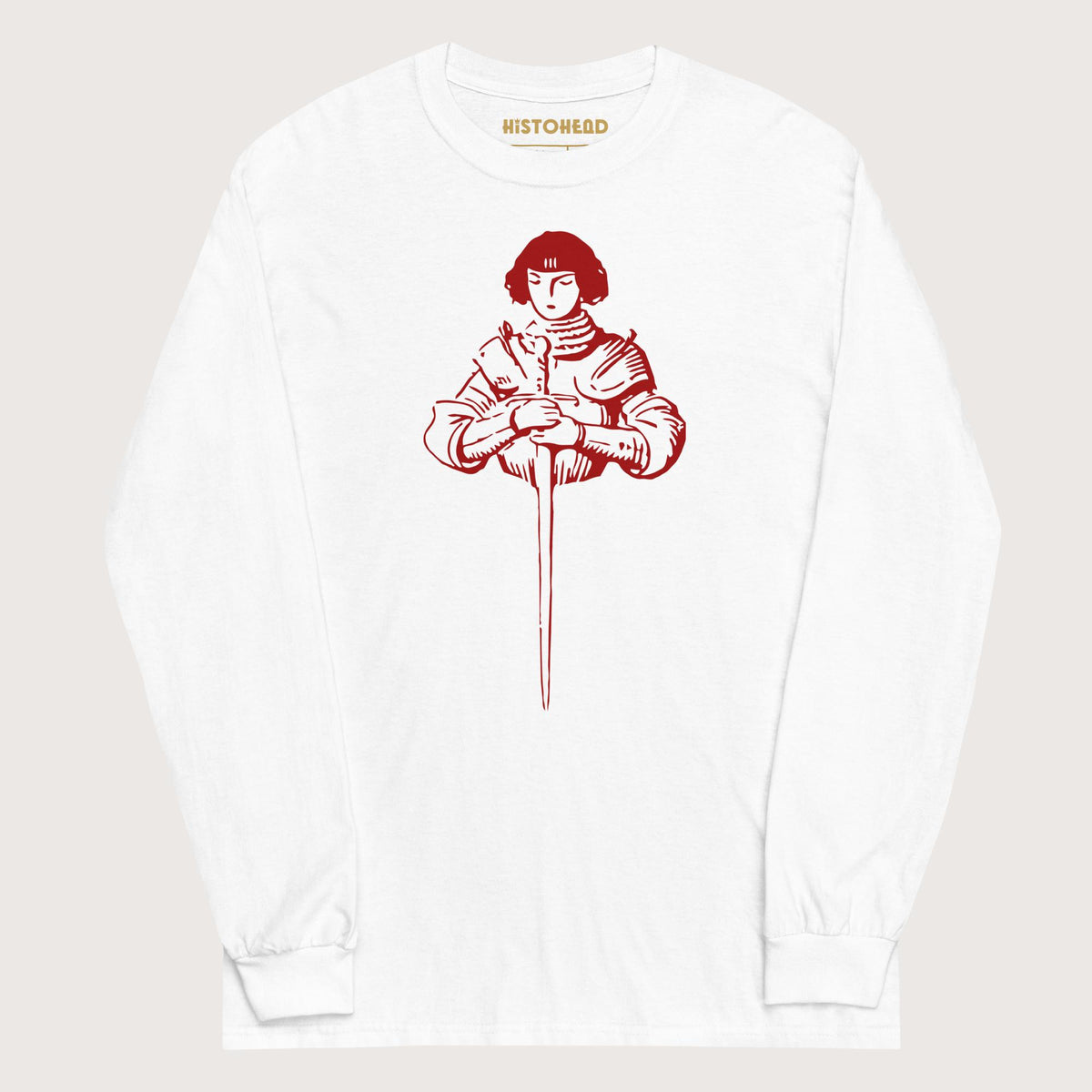 White Joan of Arc Stamp - Long Sleeve - history buff gift by HistoHead