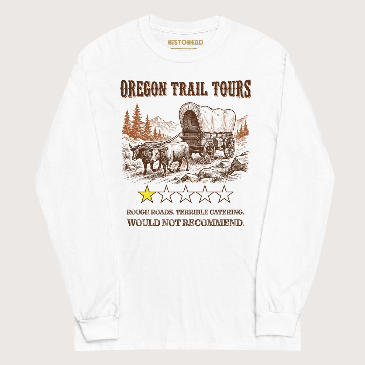 White Oregon Trail Tours Review - Long Sleeve - history buff gift by HistoHead