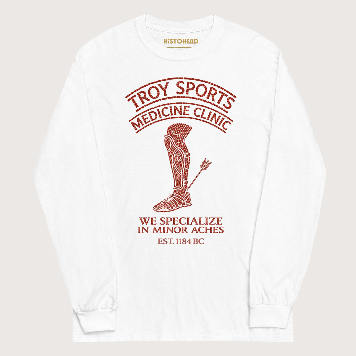 White Troy Sports Medicine Clinic - Long Sleeve - history buff gift by HistoHead