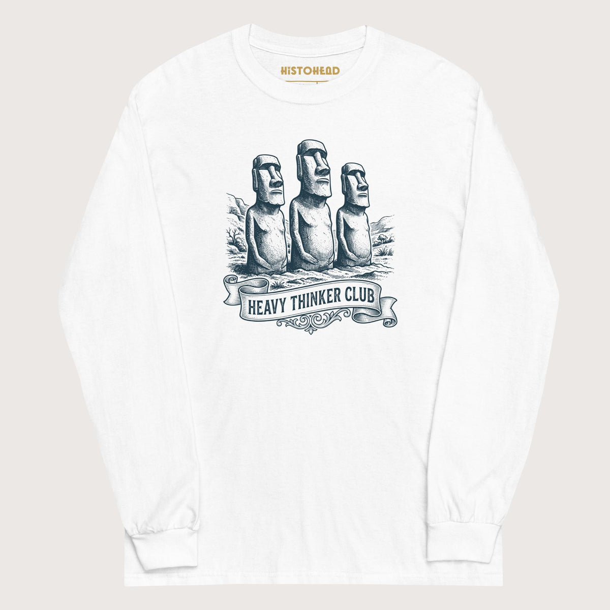 White Heavy Thinker Club - Long Sleeve - history buff gift by HistoHead