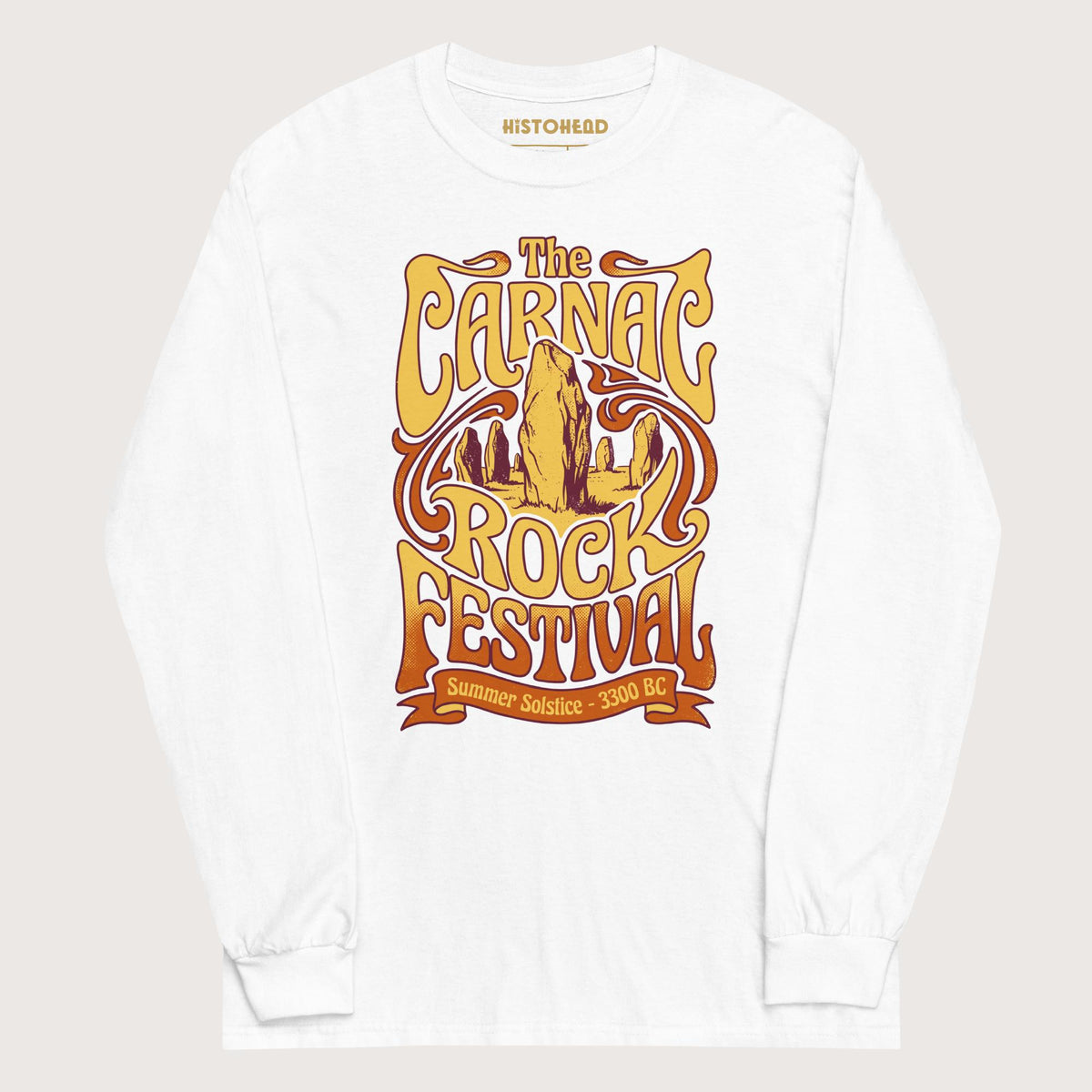White Carnac Rock Festival - Long Sleeve - history buff gift by HistoHead
