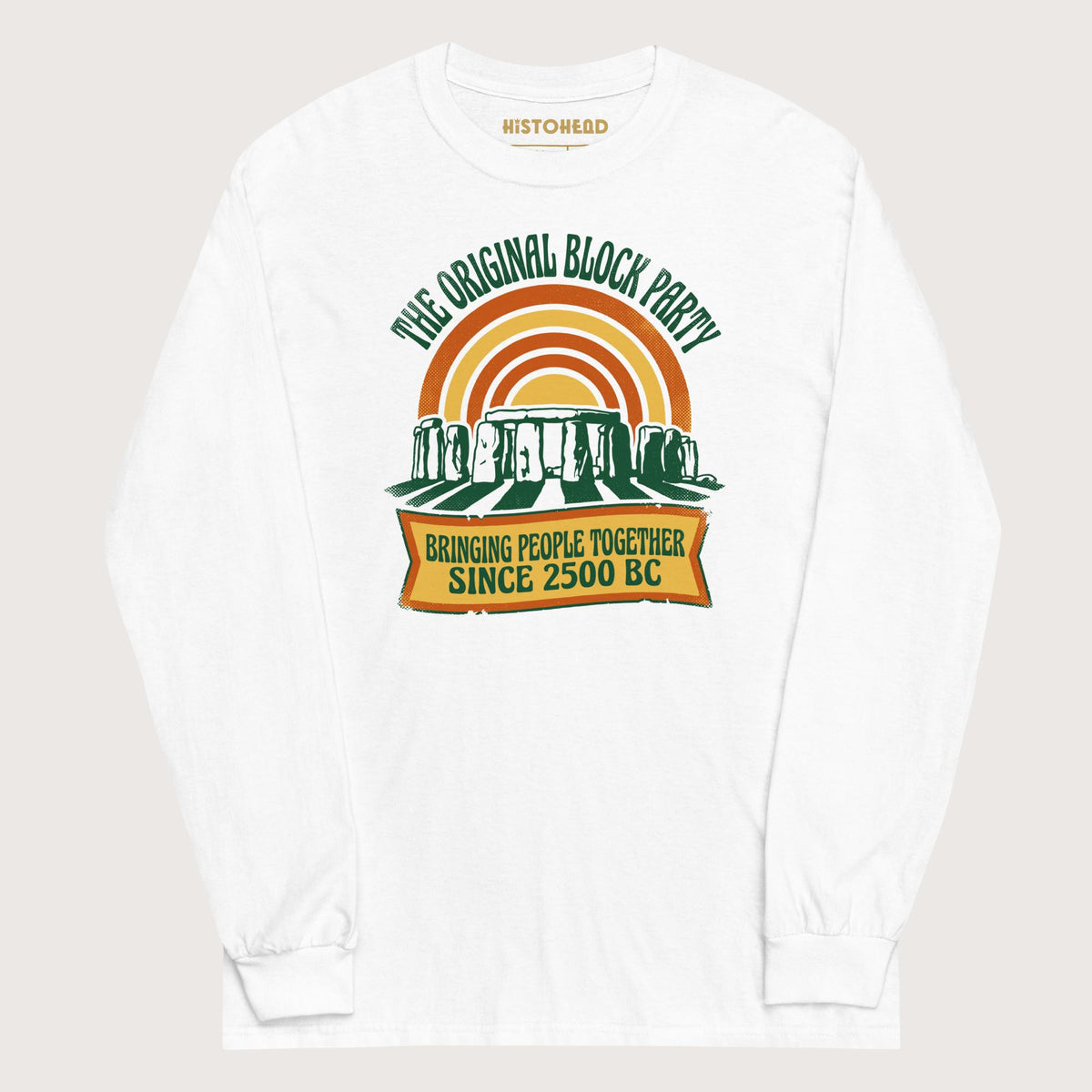 White Stonehenge Block Party - Long Sleeve - history buff gift by HistoHead