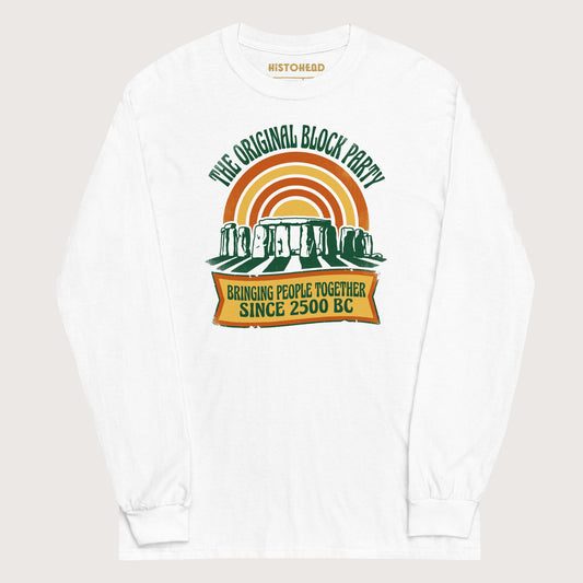 White Stonehenge Block Party - Long Sleeve - history buff gift by HistoHead