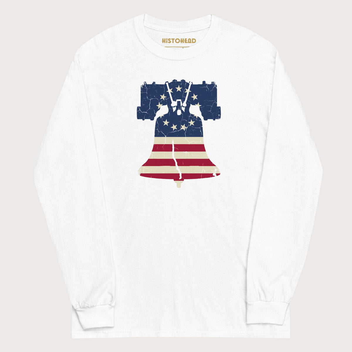 White Liberty Bell - Long Sleeve - history buff gift by HistoHead