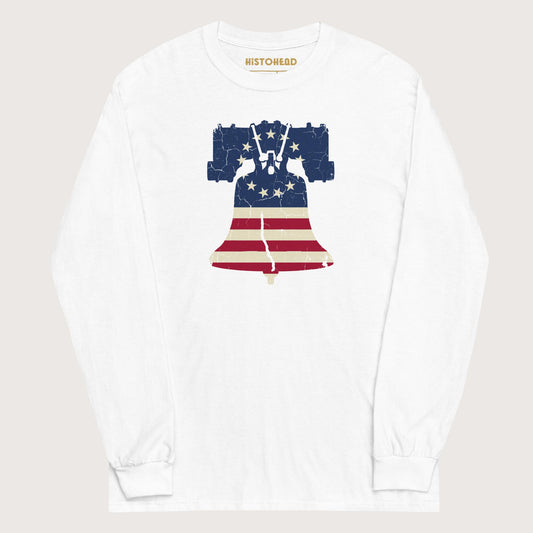 White Liberty Bell - Long Sleeve - history buff gift by HistoHead