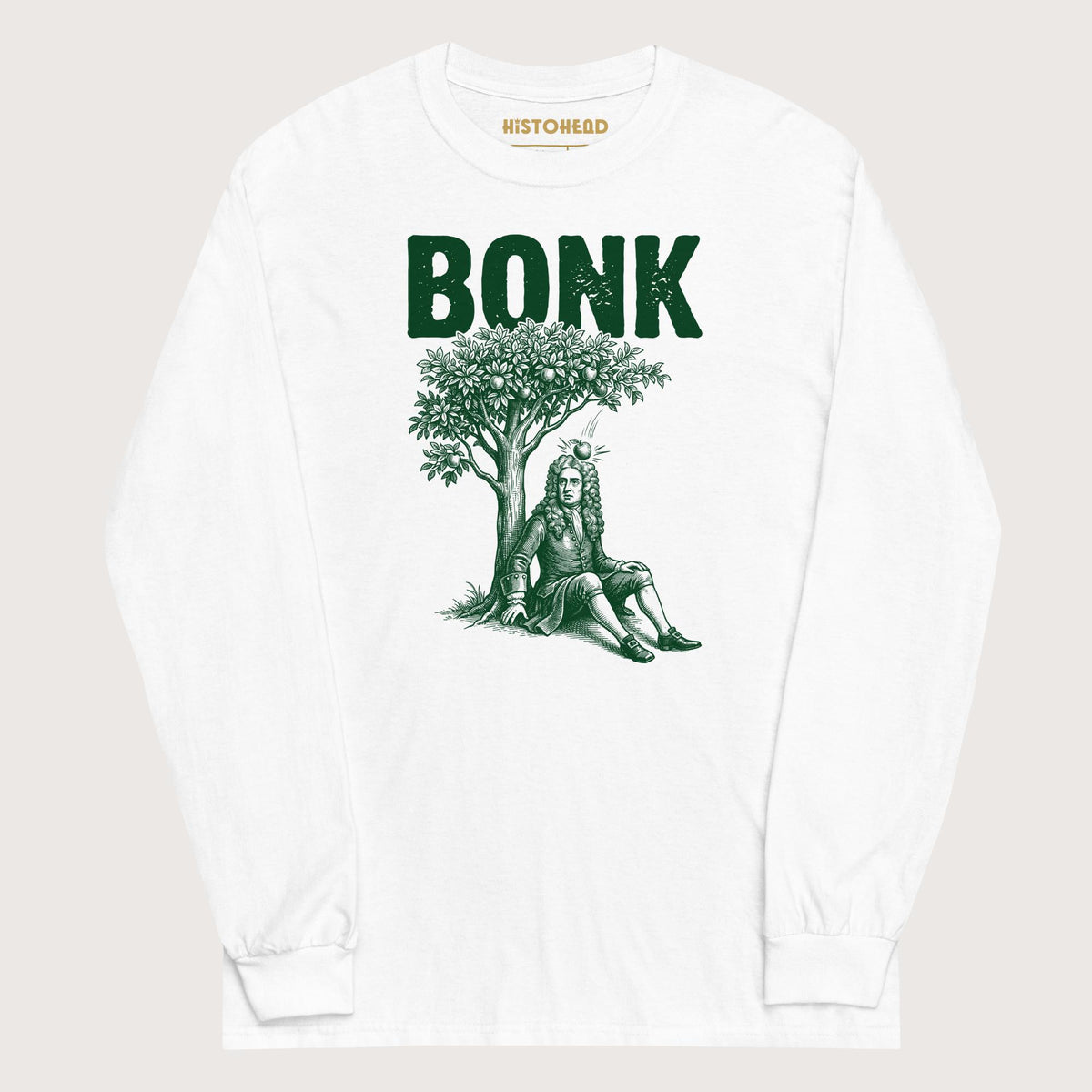 White Newton Bonk - Long Sleeve - history buff gift by HistoHead