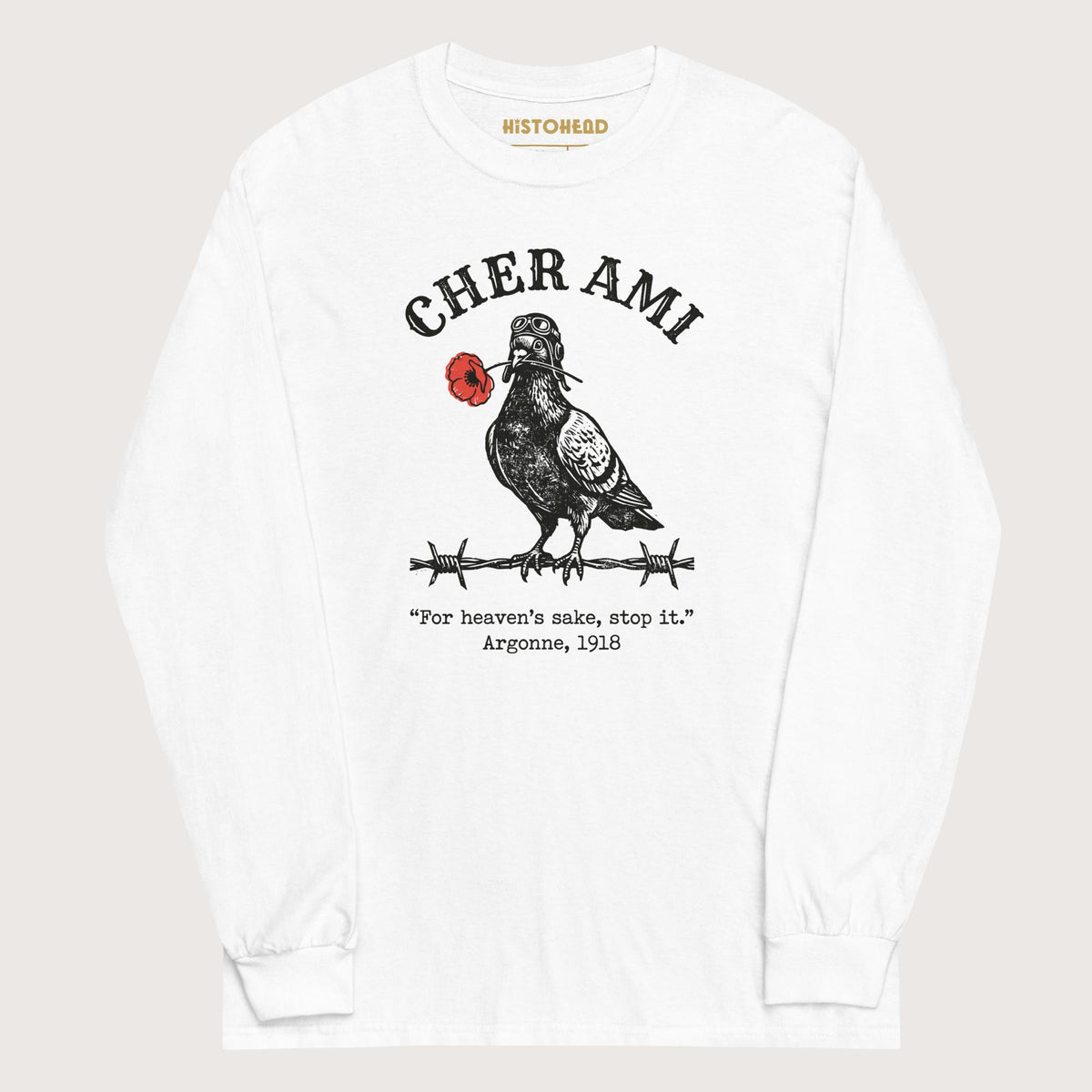 White Cher Ami - Long Sleeve - history buff gift by HistoHead