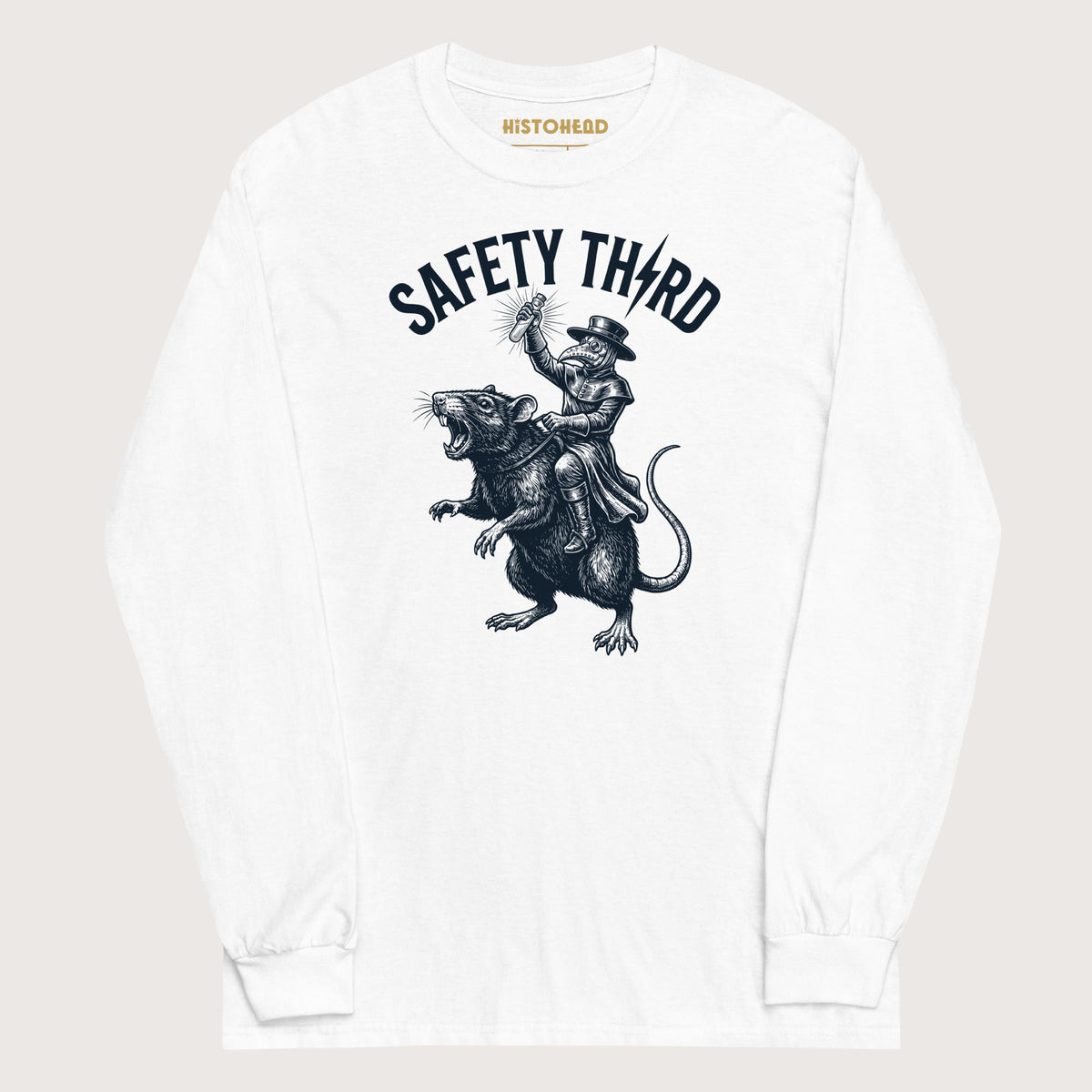White Plague Doctor Safety Third - Long Sleeve - history buff gift by HistoHead