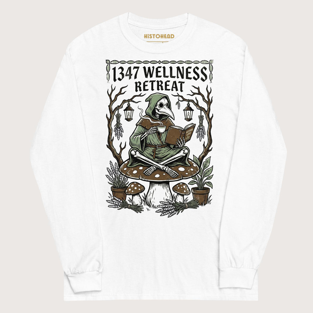 White Plague Doctor Wellness Retreat - Long Sleeve - history buff gift by HistoHead