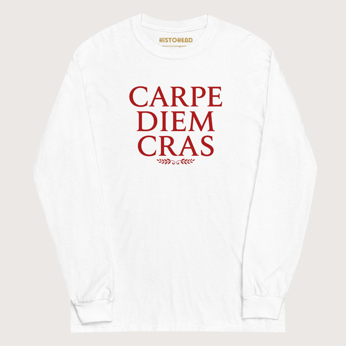 White Seize the Day Tomorrow in Latin - Long Sleeve - history buff gift by HistoHead