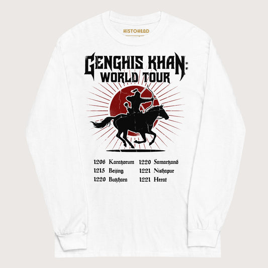 White Genghis Khan World Tour - Long Sleeve - history buff gift by HistoHead