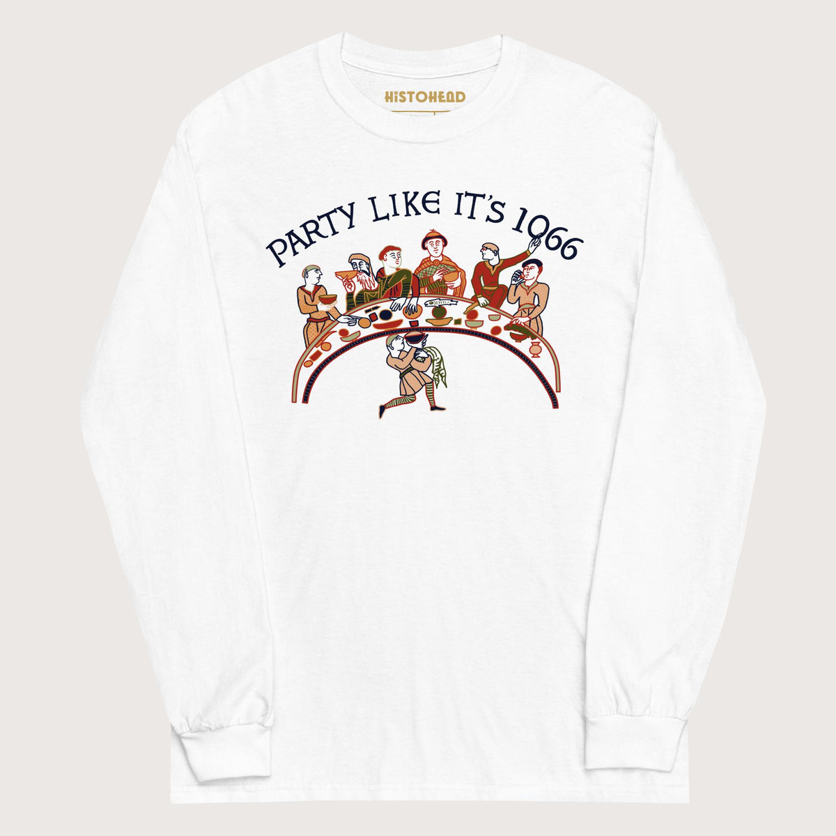 White Bayeux Tapestry Party Like It's 1066 - Long Sleeve - history buff gift by HistoHead