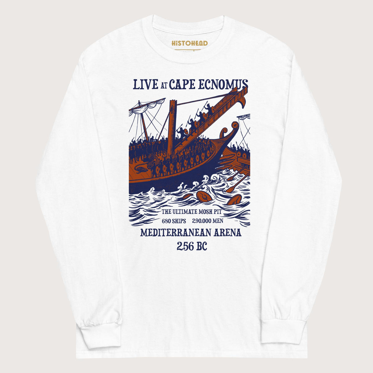White Battle of Cape Ecnomus - Long Sleeve - history buff gift by HistoHead