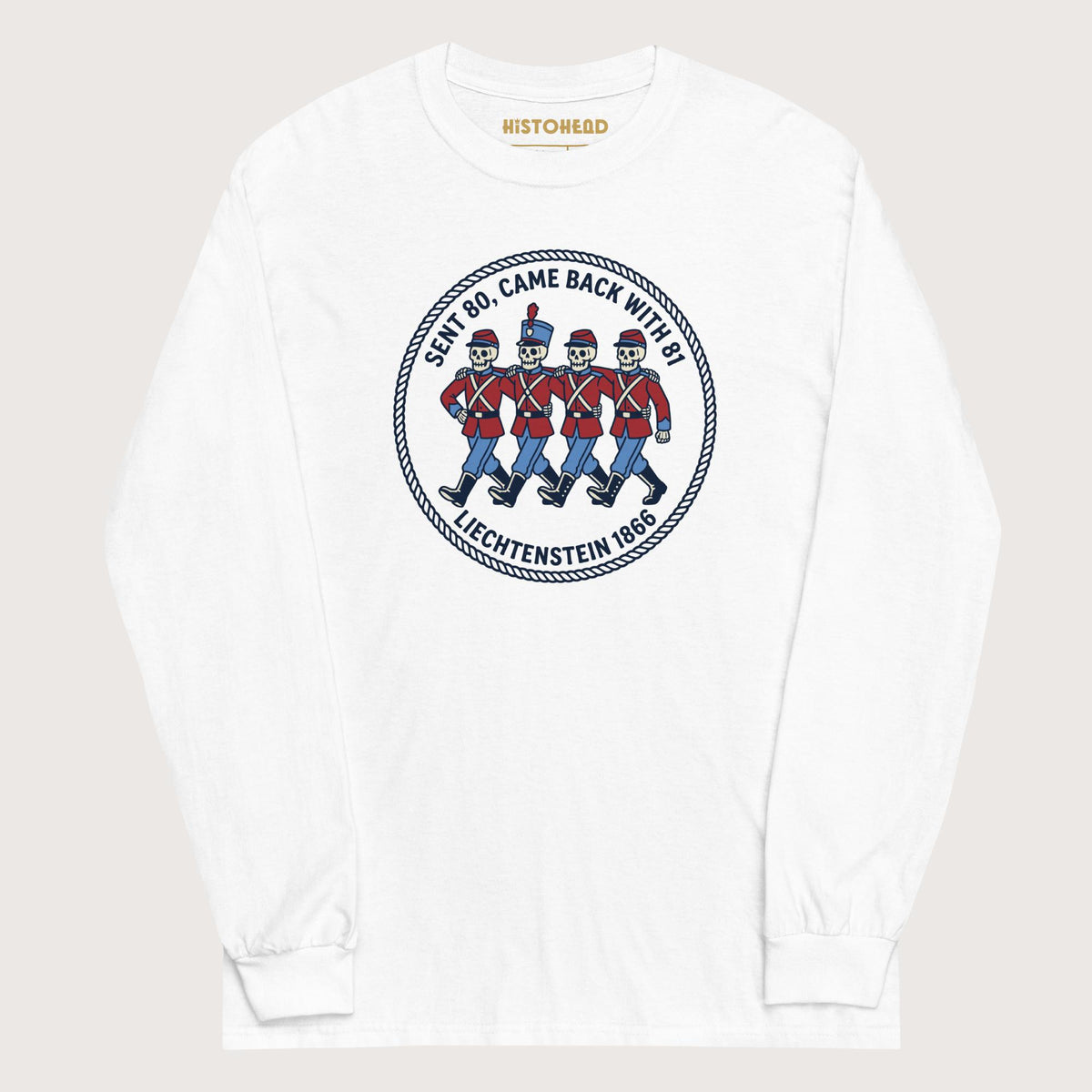 White Liechtenstein 1866 - Long Sleeve - history buff gift by HistoHead