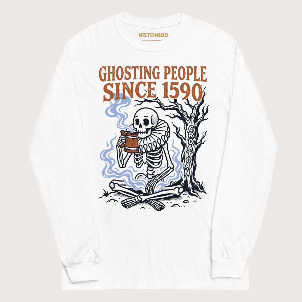 White Roanoke Colony Ghosting Since 1590 - Long Sleeve - history buff gift by HistoHead
