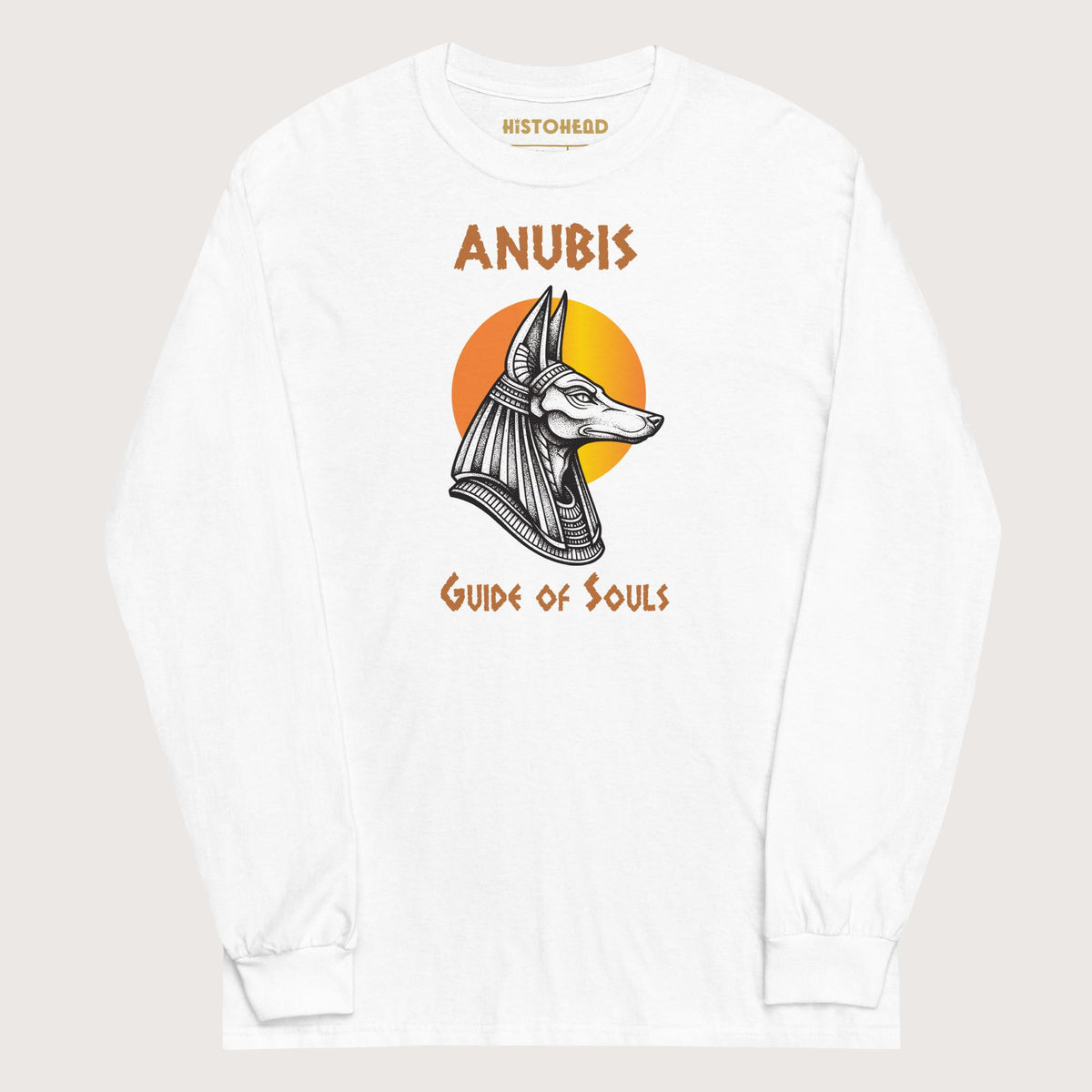 White Anubis Guide of Souls - Long Sleeve - history buff gift by HistoHead