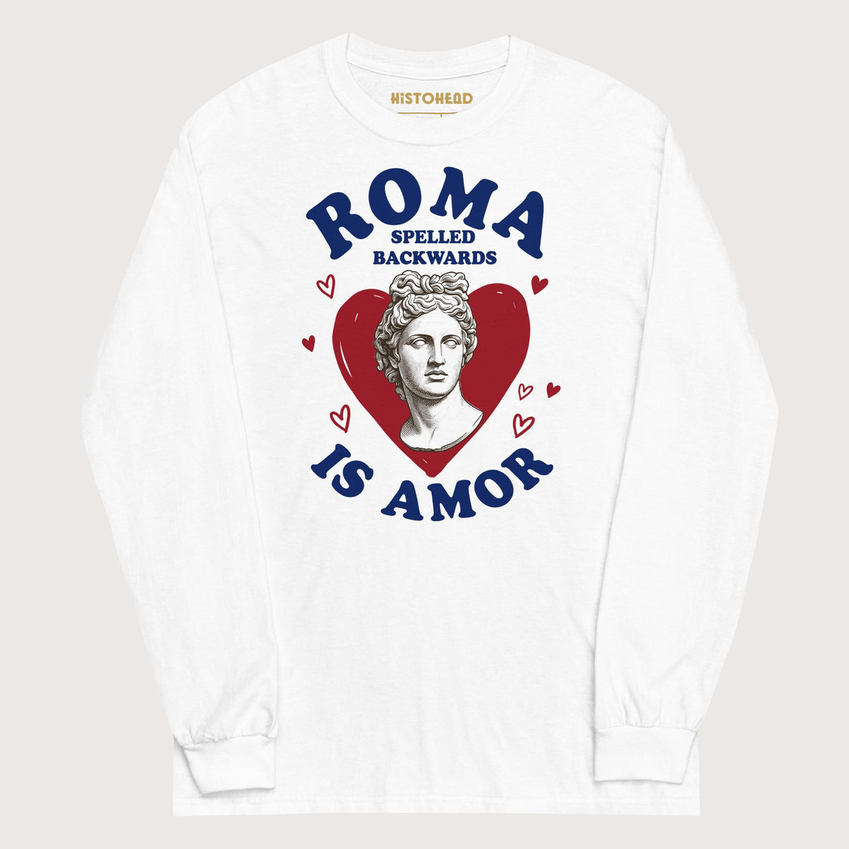 White Roma Spelled Backwards Is Amor - Long Sleeve - history buff gift by HistoHead