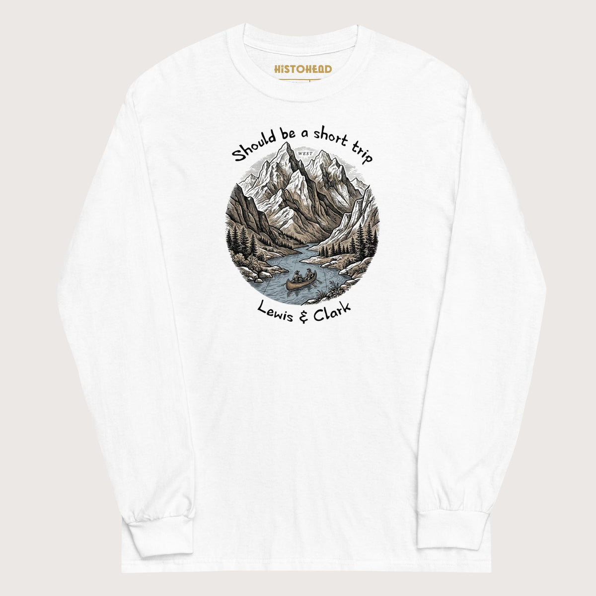White Lewis & Clark Short Trip - Long Sleeve - history buff gift by HistoHead