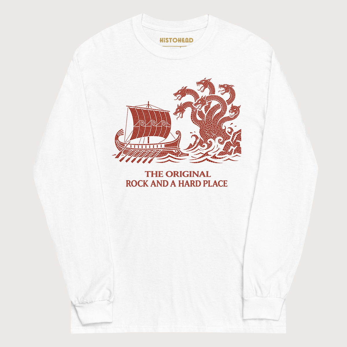 White Odyssey Rock and a Hard Place - Long Sleeve - history buff gift by HistoHead