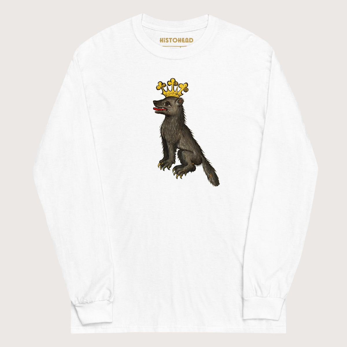 White Medieval Wolf King - Long Sleeve - history buff gift by HistoHead