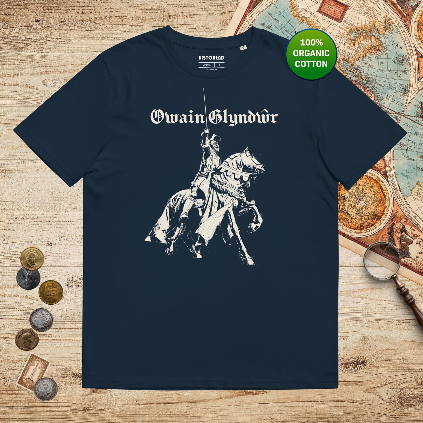 French Navy Owain Glyndŵr Statue - Organic Tee - history buff gift by HistoHead