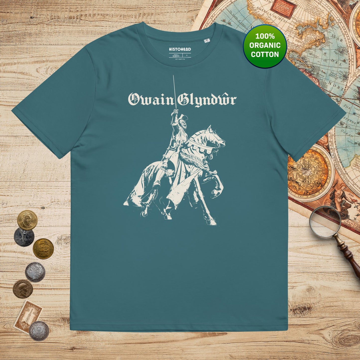 Stargazer Owain Glyndŵr Statue - Organic Tee - history buff gift by HistoHead
