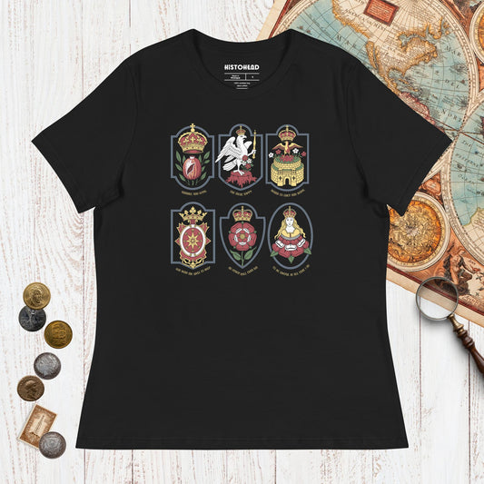 Black Six Wives Badges - Women's Tee - history buff gift by HistoHead