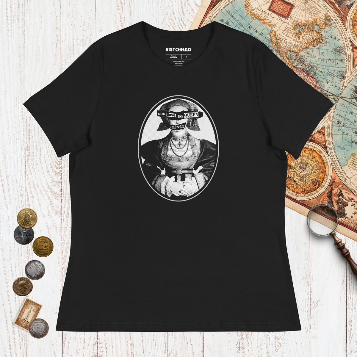 Black God Save the Queen Anne of Cleves - Women's Tee - history buff gift by HistoHead
