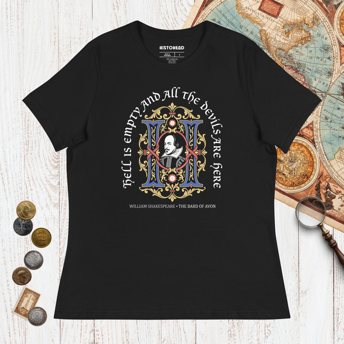 Black Shakespeare Hell Is Empty - Women's Tee - history buff gift by HistoHead
