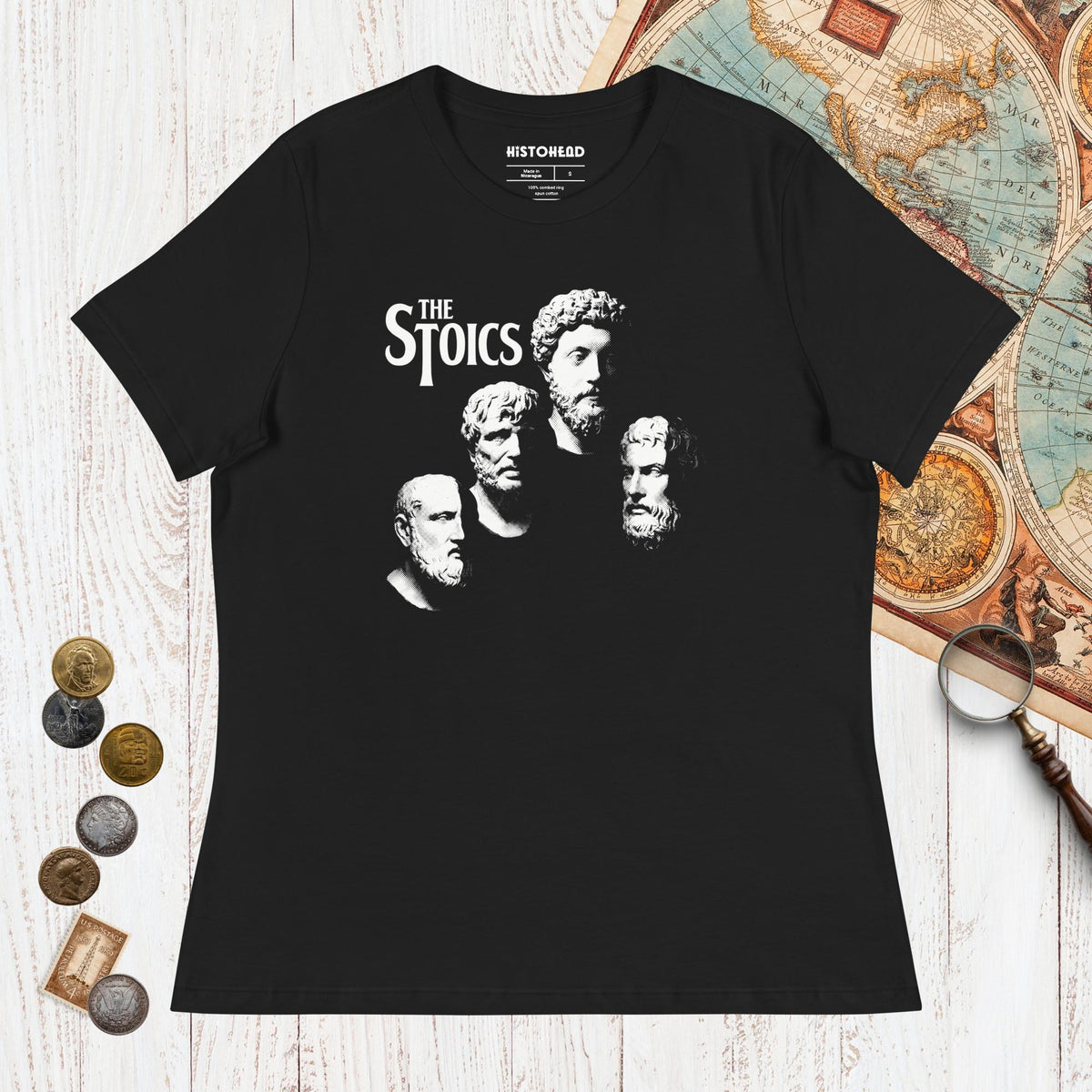 Black The Stoics - Women's Tee - history buff gift by HistoHead