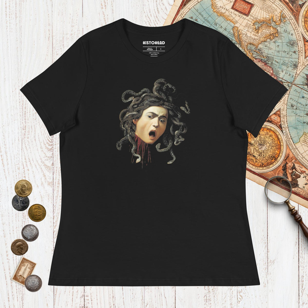 Black Medusa by Caravaggio - Women's Tee - history buff gift by HistoHead