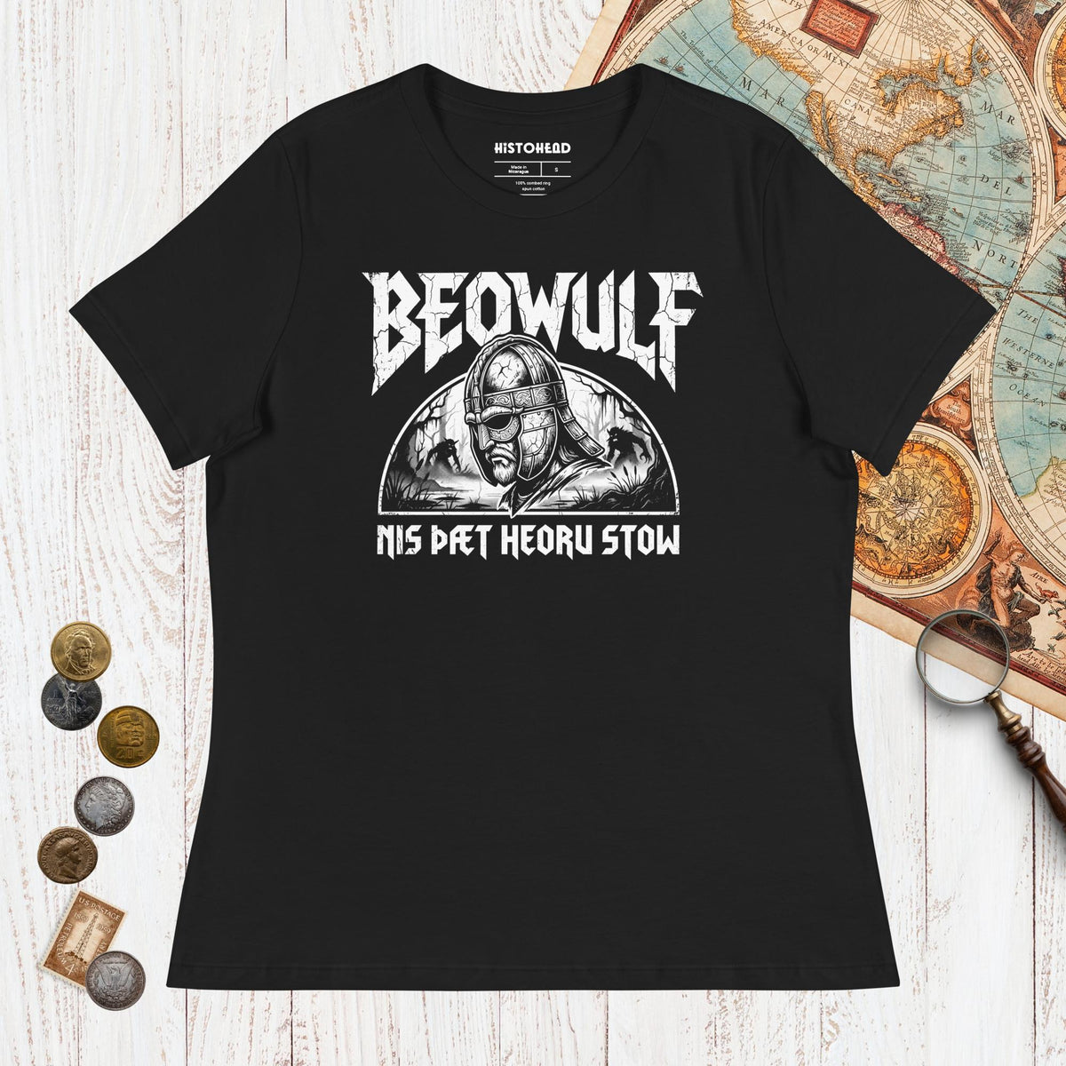 Black Beowulf That Is No Pleasant Place Old English - Women's Tee - history buff gift by HistoHead