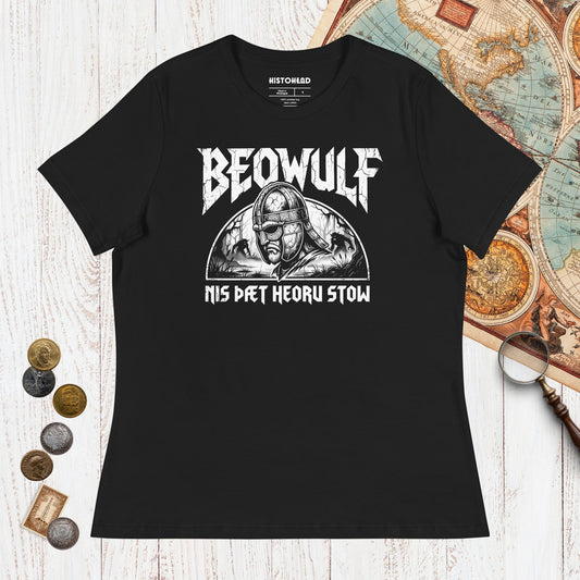 Black Beowulf That Is No Pleasant Place Old English - Women's Tee - history buff gift by HistoHead