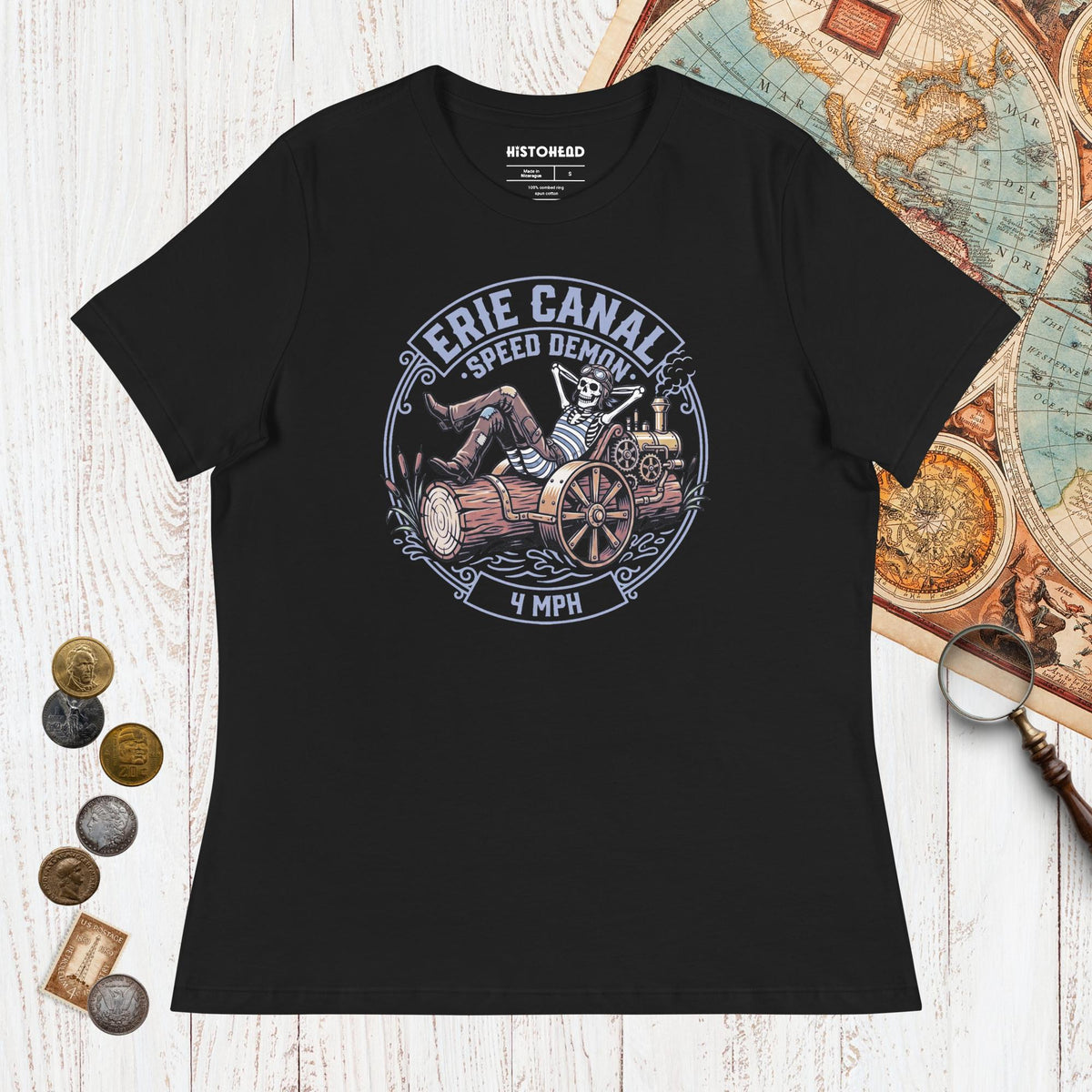 Black Erie Canal Speed Demon - Women's Tee - history buff gift by HistoHead